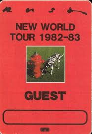 Rush and Golden Earring backstage All Area pass 1982-1983 New World Tour